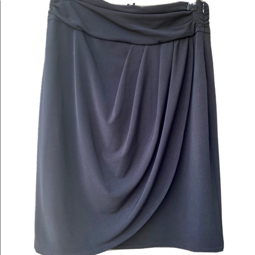 Cache black womens Wrap draped Slinky skirt
